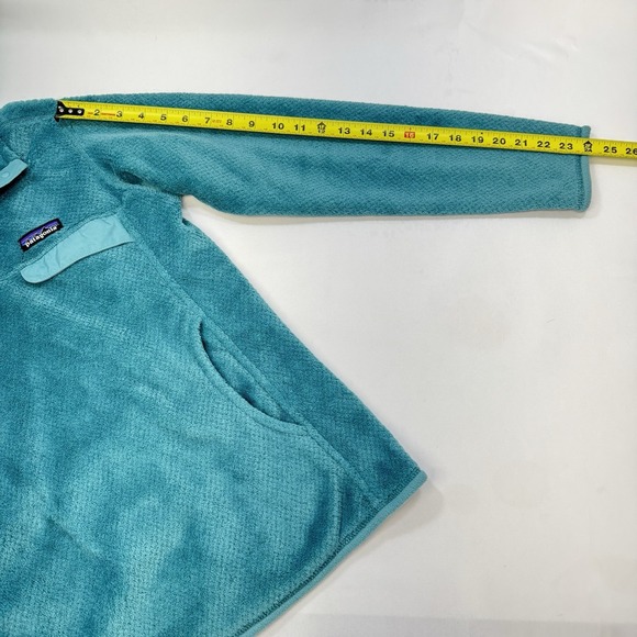Patagonia Fleece Pullover Womens Sz M Teal Quarter Snap Outdoor Gorpcore Hiking - Picture 12 of 12